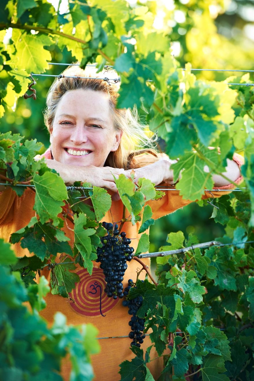 Vanya Cullen in vineyard